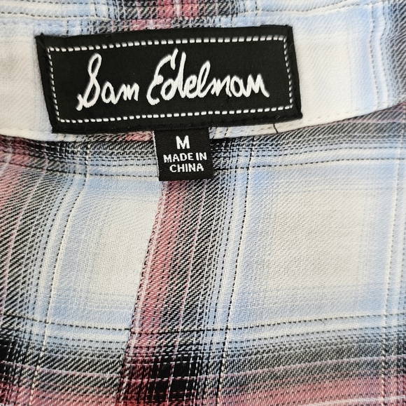 Sam Edelman M Plaid Button-Up Women's Top - Picture 5 of 6